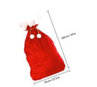 IMIKEYA Christmas Drawstring Gift Bag, Santa Claus Bag, Flannel Red Drawstring Pouch for Packaging Cookies and Sweets, Festive Present Pouch