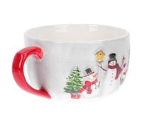 IMIKEYA Christmas Snowman Ceramic Soup Cup Xmas Tableware Creative Holiday Dinnerware Festive Xmas Decor for Dining and Party Use