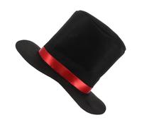 IMIKEYA Christmas Snowman Hat Red Ribbon Winter Top Hat for Crafting and Parties Black Snowman Accessory for Adults and Boys and Girls for Holiday Decorations and Festive Dress Up