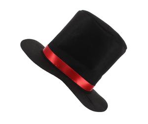 IMIKEYA Christmas Snowman Hat Red Ribbon Winter Top Hat for Crafting and Parties Black Snowman Accessory for Adults and Boys and Girls for Holiday Decorations and Festive Dress Up