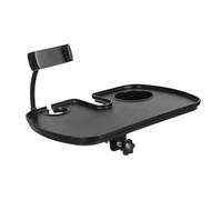 IMIKEYA Clamp Microphone Stand Tray with Cup Holder Sturdy Utility Shelf for Desk Space Saving Design for Phones Bottles Secure Clamping for Recording