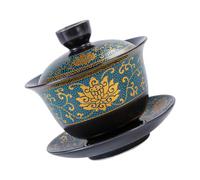 IMIKEYA Classic Chinese Ceramic Tea Bowl Set with Saucer, Multi-use Decorative Household Tea Cup for Home and Restaurant Use, Vintage Oriental Style Teacup with Assorted Colours