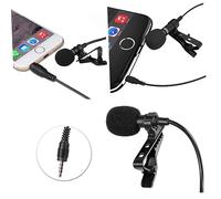 IMIKEYA Clip Lavalier Microphone for Smartphones and Mini Condenser Mic with Audio Jack High Sensitivity and Dynamic Range for Lectures Singing and Recording