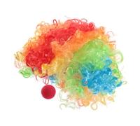 IMIKEYA Clown Costume Set for Adults and Rainbow Wig Nose Accessories for Halloween Cosplay and Birthday Parties Easy to Wear Versatile for Any Event
