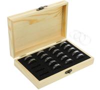 IMIKEYA Coin Holder Wooden Storage Box with Secure for Collectors Compact Organizer Suitable for Home and Office
