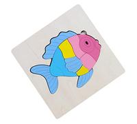 IMIKEYA Colorful Memory Jigsaw Puzzle Toy Educational Wooden Brain Teasers for Boy Girl Develops Imagination and Hand-eye Coordination Safe Material Fun Fish Design for Early Learning