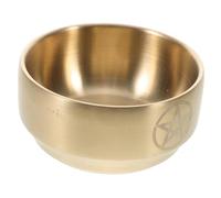 IMIKEYA Copper Offering Bowl with Star Shaped Design for Altar Multifunctional Incense Burner and Candle Holder Ritual Plate for Worship and Home Decoration