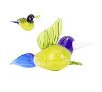 IMIKEYA Creative Glass Hummingbird Decor Polished Animal Statue Compact Desktop Ornament for Cabinet Study Decoration