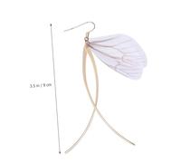 IMIKEYA Creative Thin Wing Design Pearl Dangle Earrings Lightweight Retro Long Drop Ear Drops for Women Daily Wear and Parties