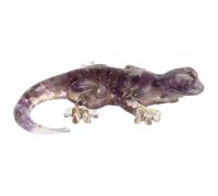 IMIKEYA Crystal Gecko Figurine for Desk Display and Bedroom Decor, Elegant Purple Crystal Animal Collectible with Reflective Qualities and Versatile Placement, Realistic Lizard Ornament