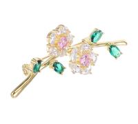IMIKEYA Crystal Plum Blossom Brooch Pin for Women Lightweight Floral Lapel Pin with Exceptional Light Reflection Classic Elegant Accessory for Dresses Sweaters Coats Birthday and Holiday