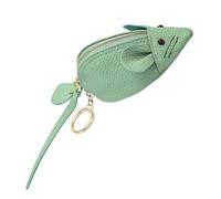 IMIKEYA Cute Mouse Shaped Leather Woman Change Purse Mini Wallet in Green, Small but Practical Design Convenient to Store Coins and Cashes, Tiny Change Purse for Women and Little Girls Random Color