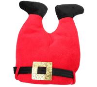 IMIKEYA Cute Santa Claus Party Hat with Warm Cozy Lining Soft Breathable Funny Upside Down Elf Legs Design Christmas Hat Adult Xmas Costume Prop for Festive Holiday Celebration
