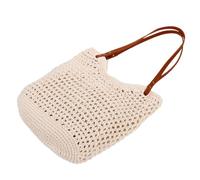 IMIKEYA Cute Woven Tote Bag for Women Aesthetic Beach Bag with Large Capacity for Vacation Shopping and Travel Stylish Yarn Design for Daily Essentials