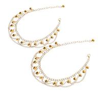 IMIKEYA Dancing Footbells Tassel Anklet for Women Boho Gold Bells Anklet Jewelry for Barefoot Sandals Feet Chain