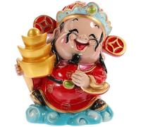 IMIKEYA Decorative Cartoon Statues Fortune Statue Resin Figurine with Wealth Blessing and Adds Inspiration Classic Chinese Style Red Home Office Decoration for Bedside and Room