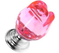 IMIKEYA Decorative Toilet Button Helper 1 Flower Shaped Rose Flush Button Pink Plastic Stylish Creative Intuitive Design Adds Convenience Bathroom Accessory