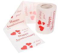 IMIKEYA Decorative Valentine Pattern Toilet Roll Made from Soft Wood Pulp Paper with Great Cleaning Power and Water Absorbing Features, for Dorm Or Office Use