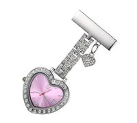IMIKEYA Delicate Heart Clip Nurse Watch Pendant Lightweight Portable Fob Clock Unique Design for Women Nursing Accessory for Daily Work Eye Catching Decor with Stability