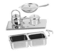 IMIKEYA Detailed Mini Kitchen Model Props Set of Stove Sink and Counter for Miniature House Decor