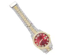 IMIKEYA Diamond-Encrusted Men S Quartz Watch with Steel Band Unique Analog Dial Calendar Function Rhinestone Accent Stylish and Wristwatch for Men