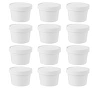 IMIKEYA Disposable Paper Ice Cream Bowls and 8oz 20 Sets with Lids, Smooth the Touch Suitable for Hot or Cold Food, for Summer Desserts and Takeaway