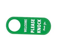 IMIKEYA Do Not Disturb Door Sign Double Sided Leather Hanging Plaque with Circular Opening for Hotel Room and Conference Meetings Easy Installation Modern Design