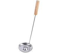 IMIKEYA Donut Spoon Stainless Steel with Wooden Handle, Easy to Operate and Not Easy to Rust, Simple and Reliable Frying Food Spoon for Home Cooking Use Assorted Style