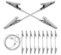 IMIKEYA Double Ended Alligator Clamps with Hanging Wire Wall Picture Clips for Crafts and DIY Photo Holders for Party Decorations Weddings Birthdays and Home Display