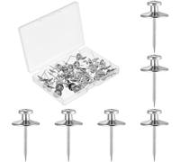 IMIKEYA Double Headed Nails Silver Zinc Alloy Material 50 Pcs with Sturdy Design and Ample Hanging Space for Hanging Pictures and Posters on Wall Or Wooden Wall and Posters