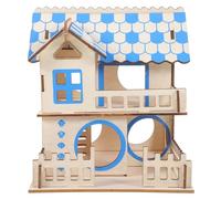 IMIKEYA Double-Layer Hamster House Log Wood Villa with Safe Sturdy Wooden Design for Dwarf Gerbils Mice Enrichment Play at Home or Pet Store