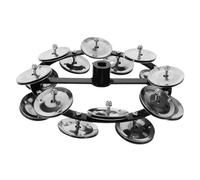 IMIKEYA Double Row Hi Hat Tambourine Cymbal Accessory Durable Jingle Bells Instrument for Drum Kits Lightweight Design for Musicians Smooth Edges for