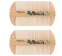 IMIKEYA Double-sided Bamboo Lice Comb 2pcs Set, Fine and Wide Tooth Hair Comb for Dandruff Removal, Portable Natural Material Suitable for Children and Home Hair Care Random Style