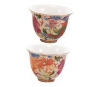 IMIKEYA Dragon Phoenix Teacup Pair Ceramic Vintage Chinese Cups Set | Authentic Culture Experience, Refined Artistry, Suitable for Occasions and Relaxed Tea Drinking