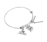 IMIKEYA Drummer's Charm Bracelet Stainless Steel Music Lover's Jewelry for Percussionists Lightweight and Durable for Showcasing Musical Passion