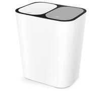 IMIKEYA Dual Compartment Trash Can 15L Double Bin Trash Can for Kitchen Recycling Holds Garbage Slim Waste Basket for Bathroom, Bedroom, Home Office, Living Room, Kitchen