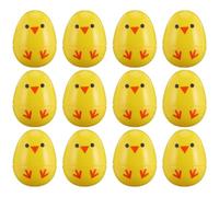 IMIKEYA Easter Eggs Decorative Opening Design Yellow 12pcs with Chick Design and Easter and Home Use , Party Favours