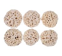 IMIKEYA Edible Soft Balls Reduce Boredom to Sharpen and Clean Teeth 6pcs Natural Wood Parrot Chewing for Budgies and Parakeets for Foraging and Chewing Activities