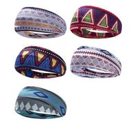 IMIKEYA Elastic Headbands Bohemian Lightweight 5pcs for Women Moisture Wicking Hair Bands, Polyester Sweat Absorbing Exercise Hair Bands Suitable for Tourism and Hiking