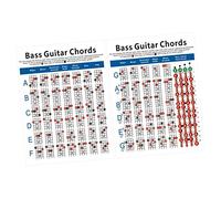 IMIKEYA Electric Bass Guitar 72 Chords 4 String Bass Chord Chart Diagram Paper Note Chart 12 Standard Western Keys Beginners and Exercise