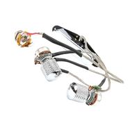 IMIKEYA Electric Guitar Pickup Set Prewired Wiring Harness with Rotary Control Knobs, Silver Metal and Plastic Material, Easy to Install and Carry, Suitable for Electric Guitar Beginners