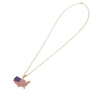 IMIKEYA Elegant Golden Usa Map Pendant Necklace Polished Stainless Steel Unique Jewelry for Men and Women for Graduation National Holidays and Everyday Wear