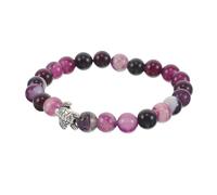 IMIKEYA Elegant Purple Sea Turtle Charm Bracelet for Women with Natural Stone Beads, Elastic Stretch Design Resisting Fading and Scratching, for Festival and Daily Wear
