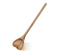IMIKEYA Elegant Wooden Heart Shaped Mixing Spoon Multi Function Reusable Stirring Spoon for Desserts Soups Beverages Kitchen Accessory for Home Use and Special Occasions