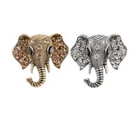 IMIKEYA Elephant Elephant Shaped Silver Pin Brooch Vintage for Women Alloy 2pcs Breastpin with Sturdy Pin, Decoration Beautiful Design and Shining Look for Valentine's Day Or Parties