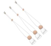 IMIKEYA Empty Glass Perfume Bottles with Wooden Lid Leak-proof and Break-resistant 10ml 3pcs Elegant Vintage Car Hanging Diffuser Bottles for Office and Travel Use