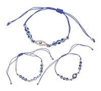 IMIKEYA Evil Eye Beaded Bracelets Comfortable to Wear 3pcs with Alloy and Wax String Material and Adds A of Mystery for Women for Parties and Daily Wear