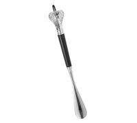 IMIKEYA Extra Long Shoe Horn with Snake Head Design, Black Zinc Alloy and Wood Material, Long Handled Shoe Wearing Helper for Men and Women, Comfortable and Versatile Use