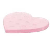 IMIKEYA False Eyelash Extension Lash Tray Organizer with Heart-Shaped Colored Glass Pallet, Pink Eyelash Grafting Glue Holder Pad for Professional Lash Accessories and Beauty Salon Use