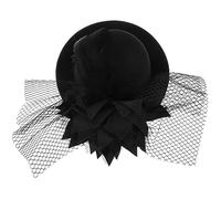 IMIKEYA Fashion Women's Punk Mini Top Hat Fascinator Clip with Flower Decor One Black Stylish Hair Clip Hat for Parties Weddings and Events Unique Gothic Accessory for Women